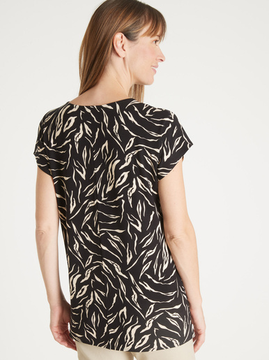 Tee-shirt perles fantaisie maille fluide