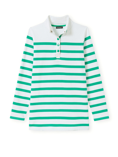 Sweat-shirt rayé col montant