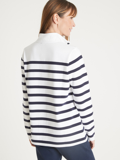 Sweat-shirt rayé col montant
