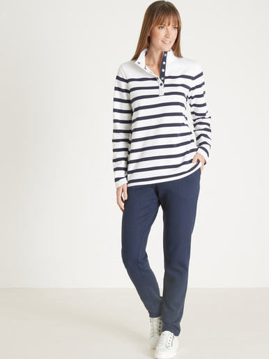 Sweat-shirt rayé col montant