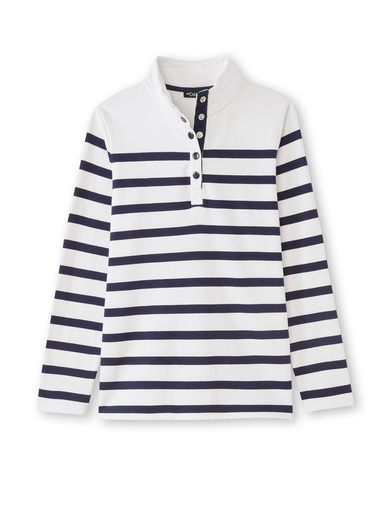 Sweat-shirt rayé col montant