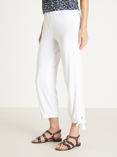 Pantacourt en maille style sarouel - Daxon - Blanc