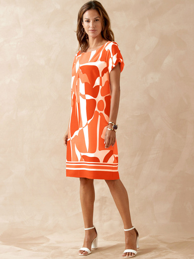 Robe housse manches courtes - Daxon - Imprimé corail