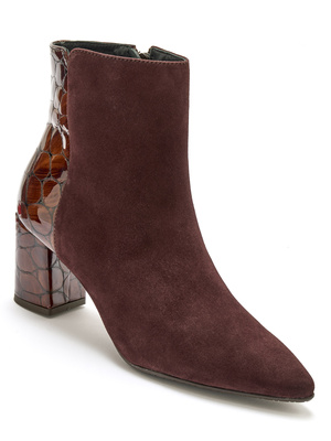 Boots zippées cuir velours