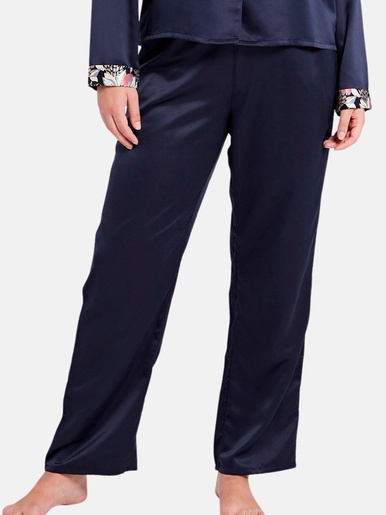 Pantalon en satin In Style - Sans Complexe - Bleu marine