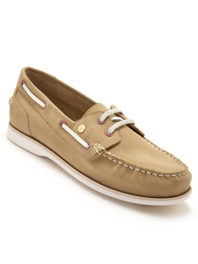 Chaussures bateau cuir - Pédiconfort - Beige