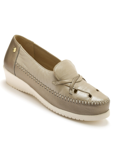 Mocassins bicolores ajourés - Pédiconfort - Doré