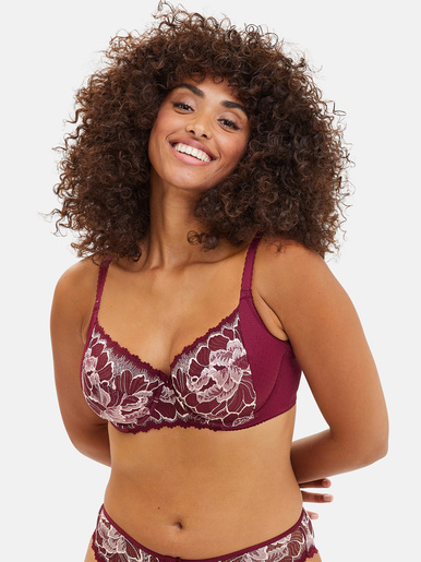 Soutien-gorge à armatures Capucine - Sans Complexe - Rouge rhododendron et rose poudre