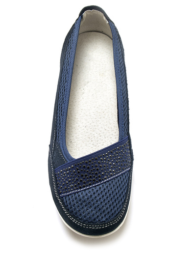 Ballerines cuir et textile aéré