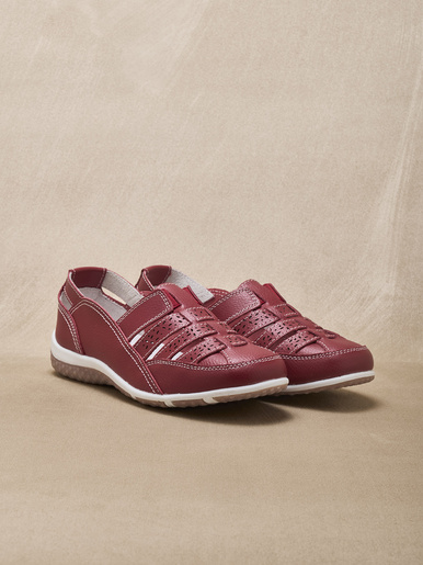 Mocassins ajourés élastiqués - Pédiconfort - Rouge