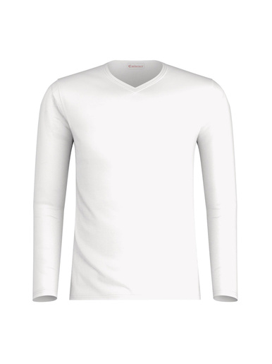 Tee-shirt col V en coton - Eminence - Blanc