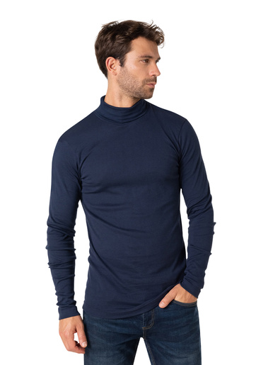Tee-shirt col roulé pur coton