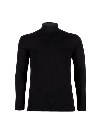 Tee-shirt col roulé pur coton - Eminence - Noir