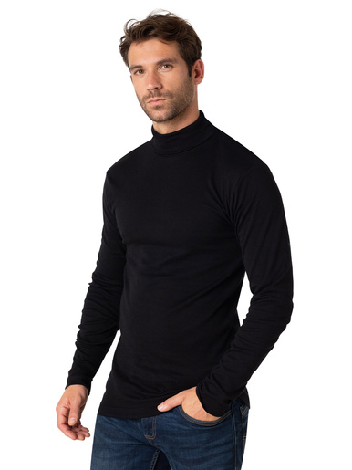 Tee-shirt col roulé pur coton