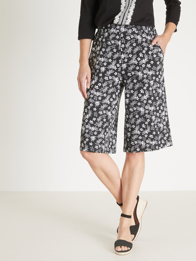 Lot de 2 bermudas en maille jersey - Daxon - Imprimé noir + uni noir