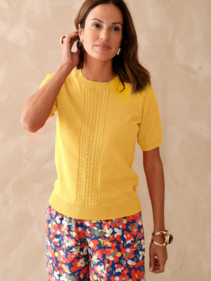 Pull manches courtes finition écailles