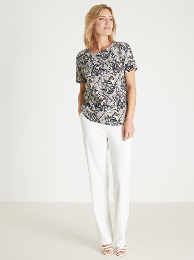 Blouse en crêpe manches courtes