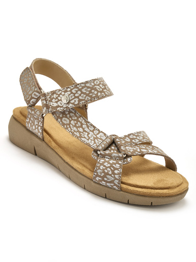 Sandales à double patte scratch - Pédiconfort - Beige