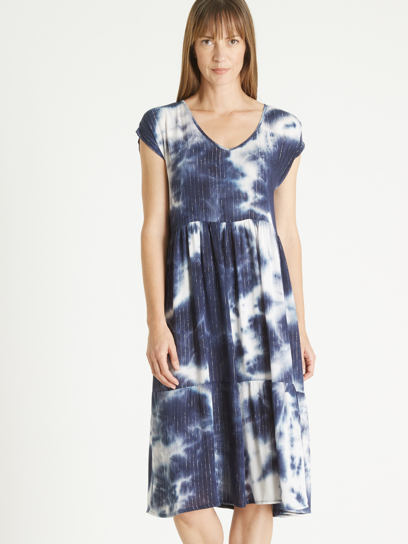 Robe tie and dye à volants - Daxon - Femme | Daxon