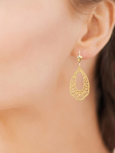Boucles d'oreilles filigranées plaqué or - Daxon - Plaqué or