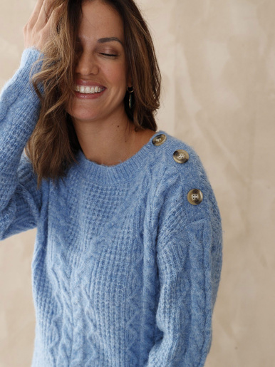 Pull en maille fantaisie col rond