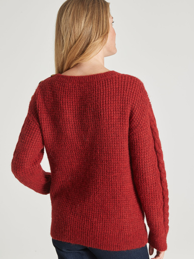 Pull en maille fantaisie col rond