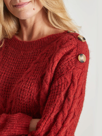 Pull en maille fantaisie col rond