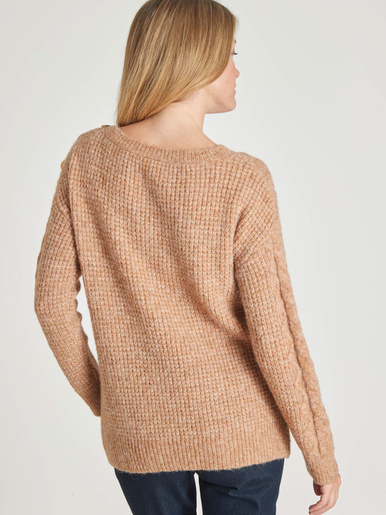Pull en maille fantaisie col rond