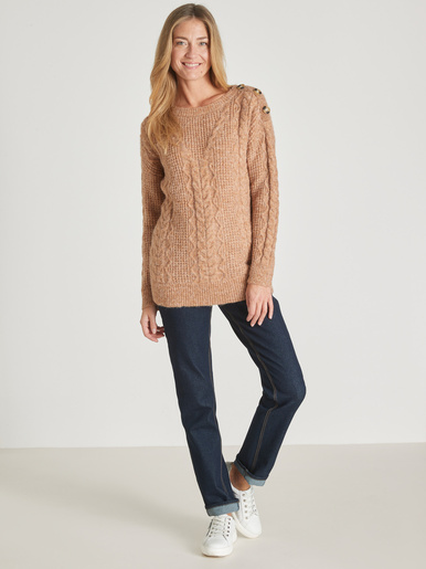Pull en maille fantaisie col rond