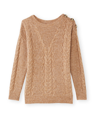 Pull en maille fantaisie col rond