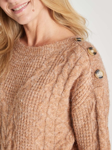 Pull en maille fantaisie col rond