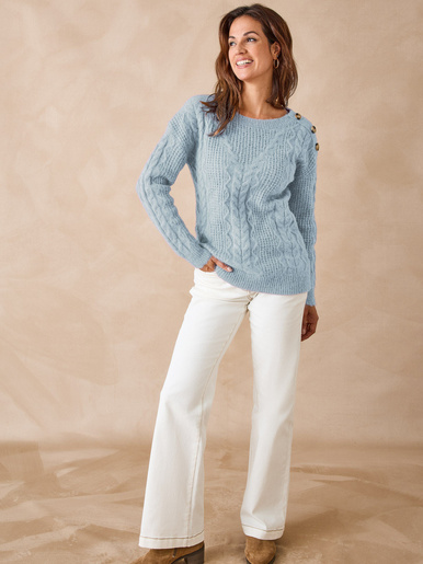 Pull en maille fantaisie col rond