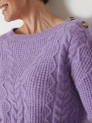 Pull en maille fantaisie col rond