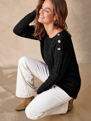 Pull en maille fantaisie col rond