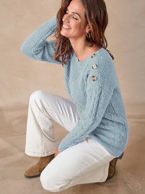Pull en maille fantaisie col rond