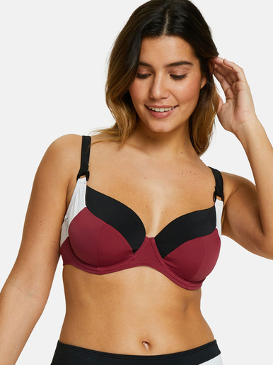 Haut de maillot de bain Beyond The Beach - Sans Complexe - Colorblock prune