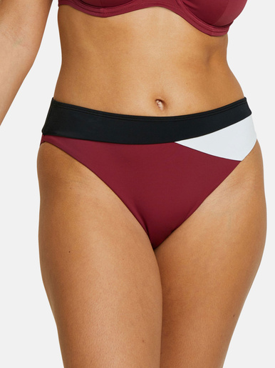Slip de bain échancré Beyond The Beach - Sans Complexe - Colorblock prune