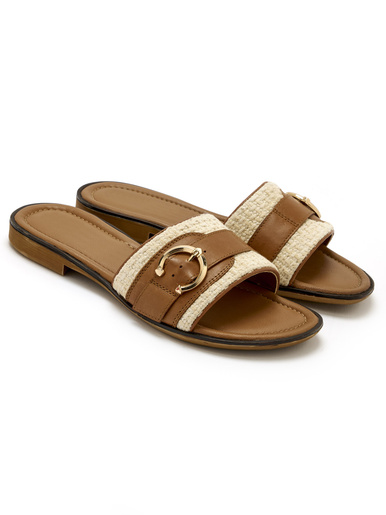 Mules chic en cuir à aérosemelle®