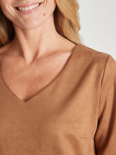 Robe en maille suédine