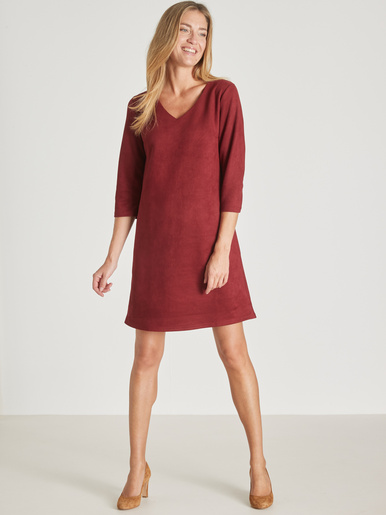 Robe en maille suédine