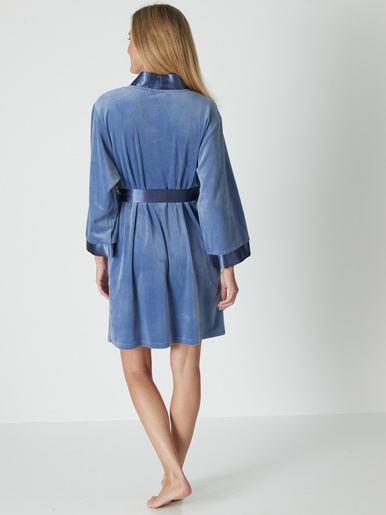 Peignoir kimono court velours