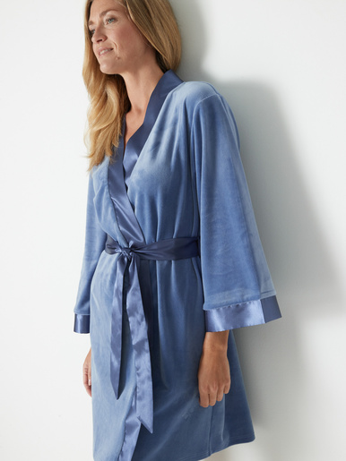 Peignoir kimono court velours