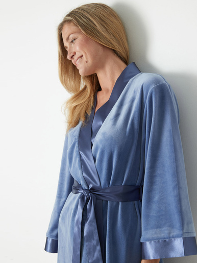 Peignoir kimono court velours