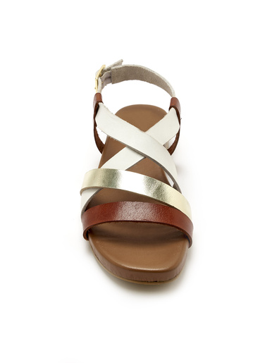 Sandales plates en cuir