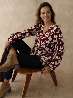 Blouse fluide encolure V