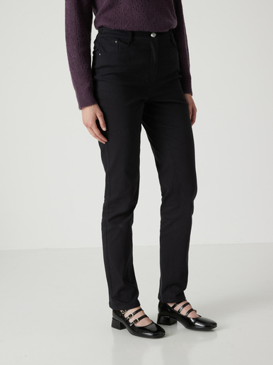 Pantalon 5 poches taille haute - Daxon - Noir