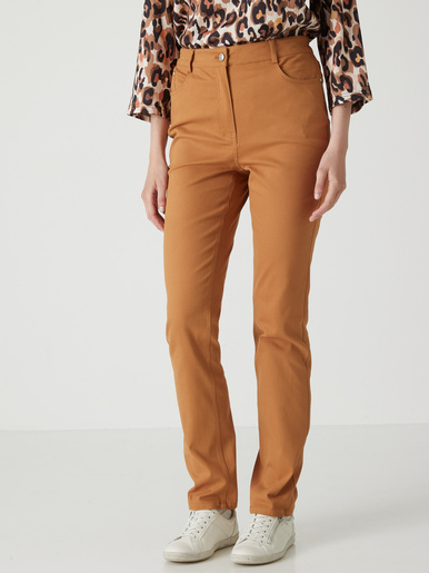 Pantalon 5 poches taille haute - Daxon - Noisette