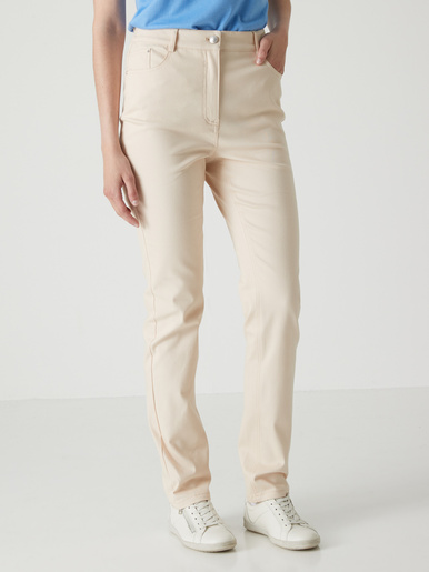Pantalon 5 poches taille haute - Daxon - Ecru