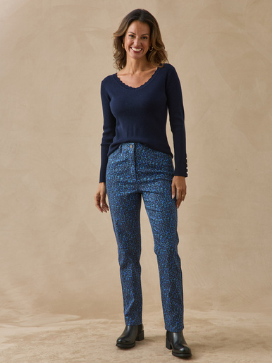 Pantalon 5 poches taille haute