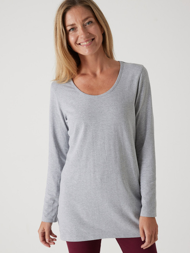 Lot de 2 tee-shirts manches longues - Daxon - Imp bordeaux + gris chiné